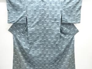 アンティーク　絣柄織り出し手織り紬着物